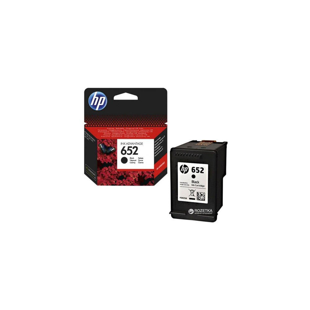 HP 652 Noir - Cartouche d'encre HP d'origine (F6V25AE)