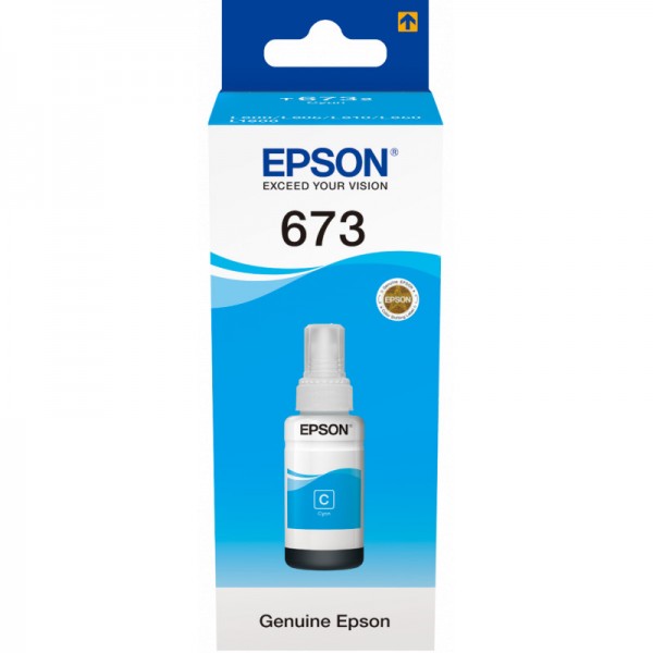 Epson 673 C (T6732) Cyan - Bouteille d'encre Epson d'origine (C13T67324A)
