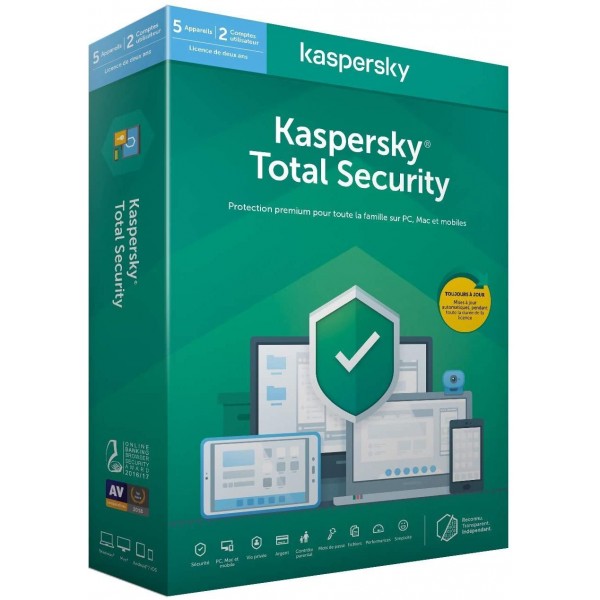 Kaspersky Total Security - 5 Postes / 1 an (KL19498BEFS-20MAG)